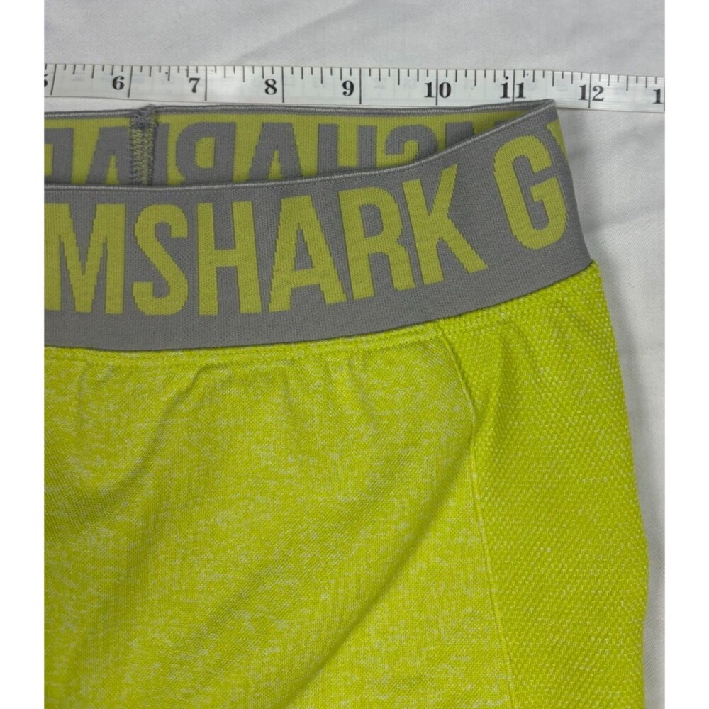 Gymshark Flex Shorts Womens M Lime Green Marl Gray 5" Inseam Workout Gym - Picture 11 of 15